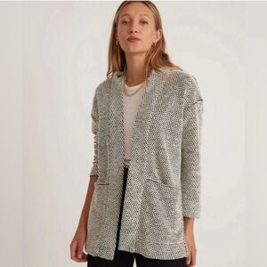 Marine Layer Black and White Textured Cardigan